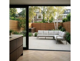 Tokyo hoek loungeset 6 personen | aluminium + polywood | beige | 3-delig - 264x204cm