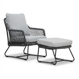 Gianna voetenbank | touw + aluminium | Stone Grey