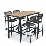 Denver dining barstoel | touw + aluminium | antraciet