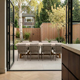 Velora/Dakota beige dining tuinset | 8 personen | travertin + touw | 300cm