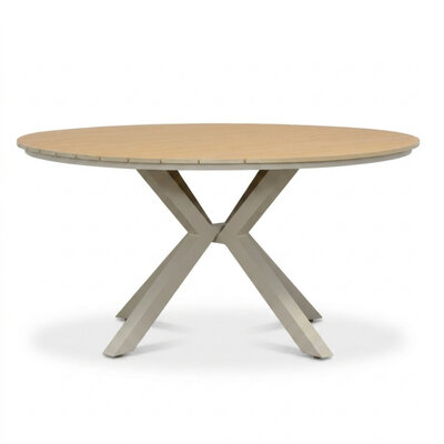 Calgary dining tuintafel 5 personen | polywood + aluminium | beige | 144cm rond