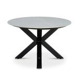 Calma low dining tuintafel 6 personen | sintered stone + aluminium | Marble Grey | 240cm ovaal