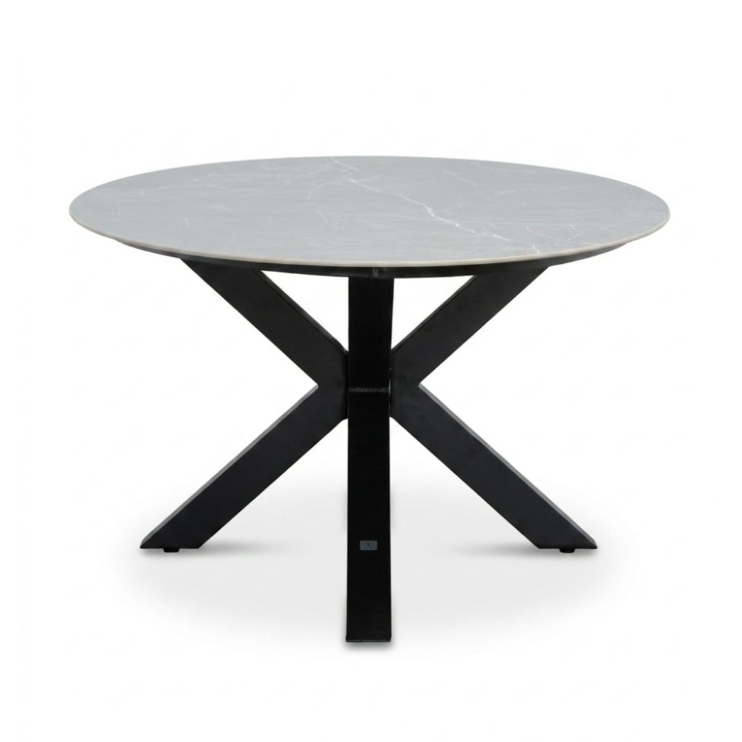 Calma low dining tuintafel 6 personen | sintered stone + aluminium | Marble Grey | 240cm ovaal