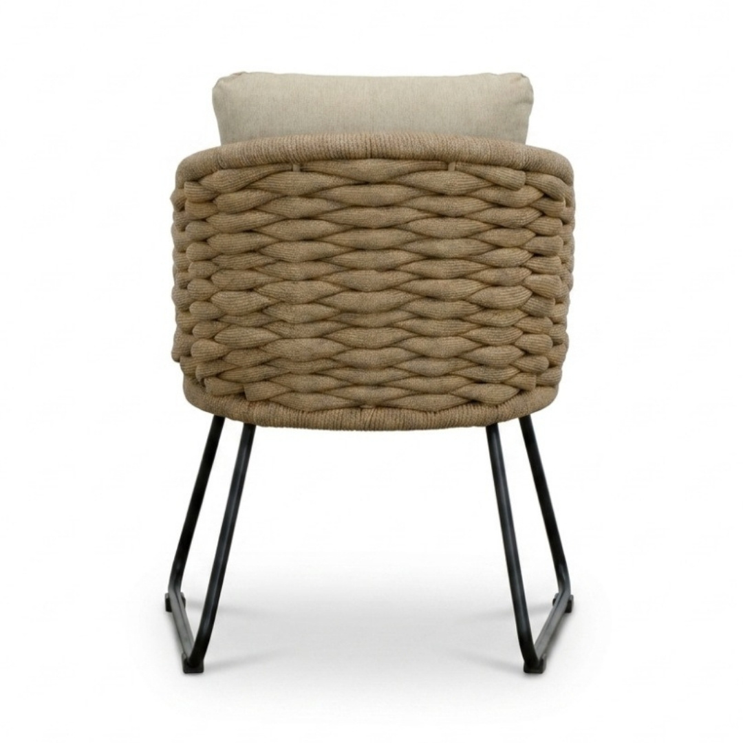 Flora dining tuinstoel | touw + aluminium | Sahara Dust