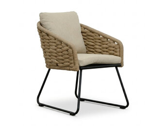 Flora dining tuinstoel | touw + aluminium | Sahara Dust