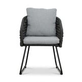 Flora dining tuinstoel | touw + aluminium | Stone Grey