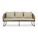 Flora stoel-bank loungeset 5 personen | touw + aluminium | Sahara Dust | 3-delig