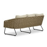 Flora stoel-bank loungeset 5 personen | touw + aluminium | Sahara Dust | 3-delig