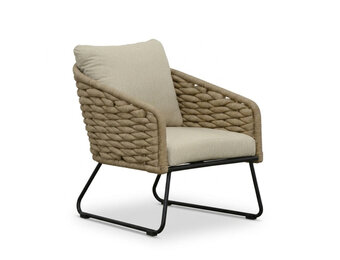 Flora loungestoel | touw + aluminium | Sahara Dust