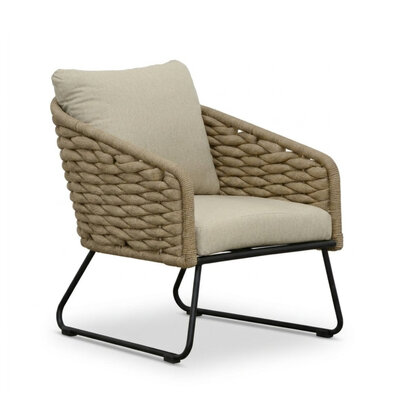 Flora loungestoel | touw + aluminium | Sahara Dust