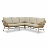 Flow hoek loungeset 5 personen | wicker + aluminium | Bamboo beige | 2-delig - 210x210cm