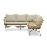 Flow hoek loungeset 5 personen | wicker + aluminium | Bamboo beige | 2-delig - 210x210cm