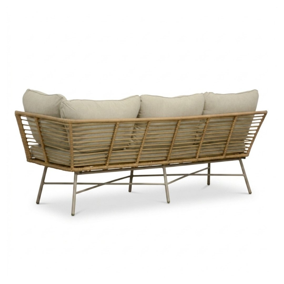 Flow hoek loungeset 5 personen | wicker + aluminium | Bamboo beige | 2-delig - 210x210cm