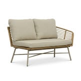Flow hoek loungeset 5 personen | wicker + aluminium | Bamboo beige | 2-delig - 210x210cm