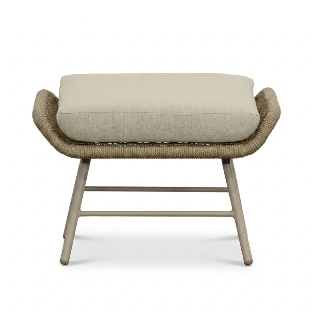 Dex voetenbank | touw + aluminium | Sandstone