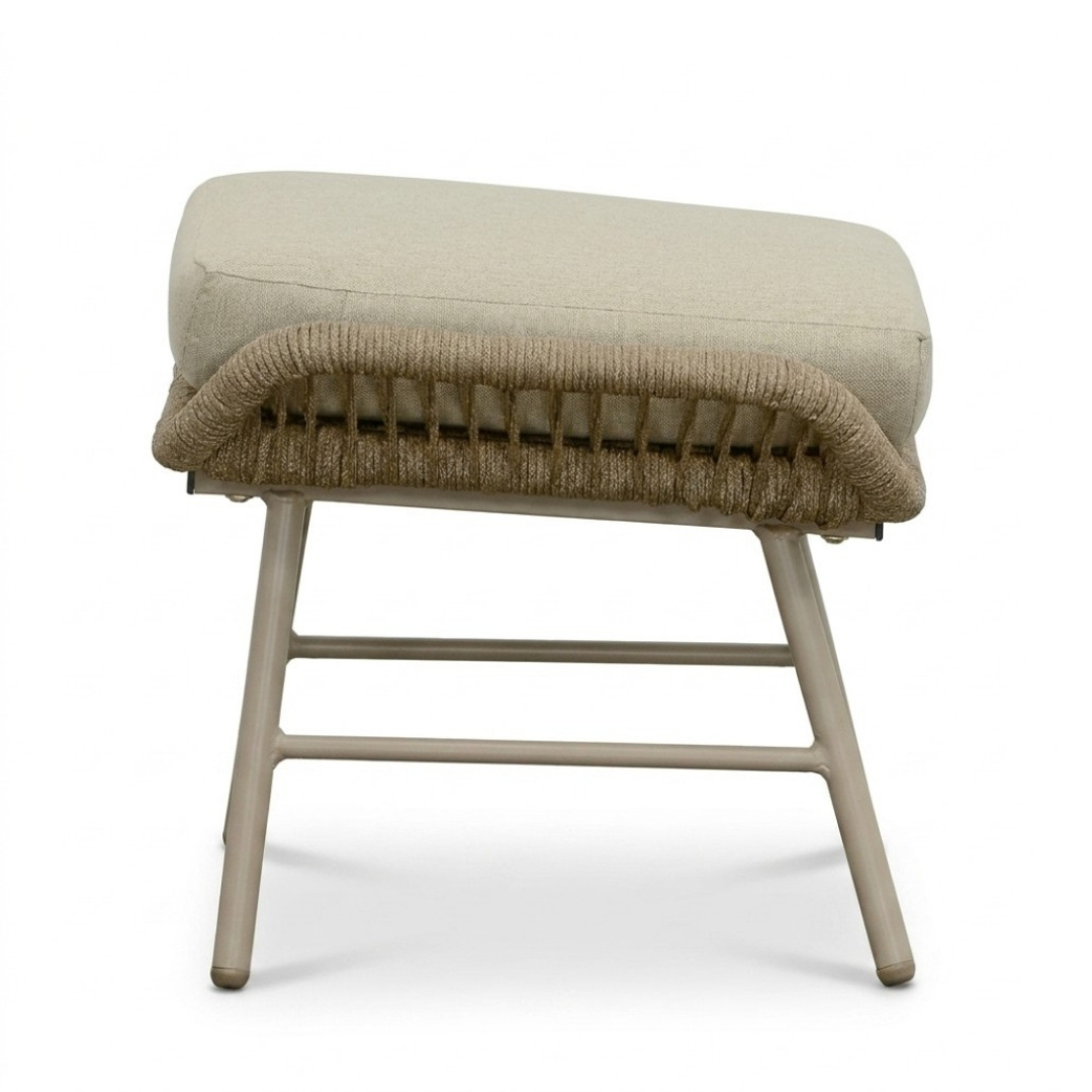 Dex voetenbank | touw + aluminium | Sandstone