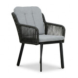 Italo dining tuinstoel | touw + aluminium | Stone Grey