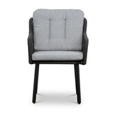 Italo dining tuinstoel | touw + aluminium | Stone Grey