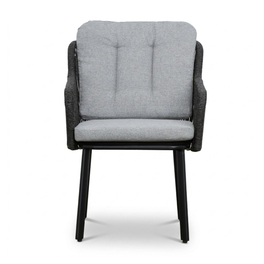 Italo dining tuinstoel | touw + aluminium | Stone Grey