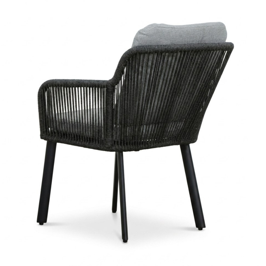 Italo dining tuinstoel | touw + aluminium | Stone Grey