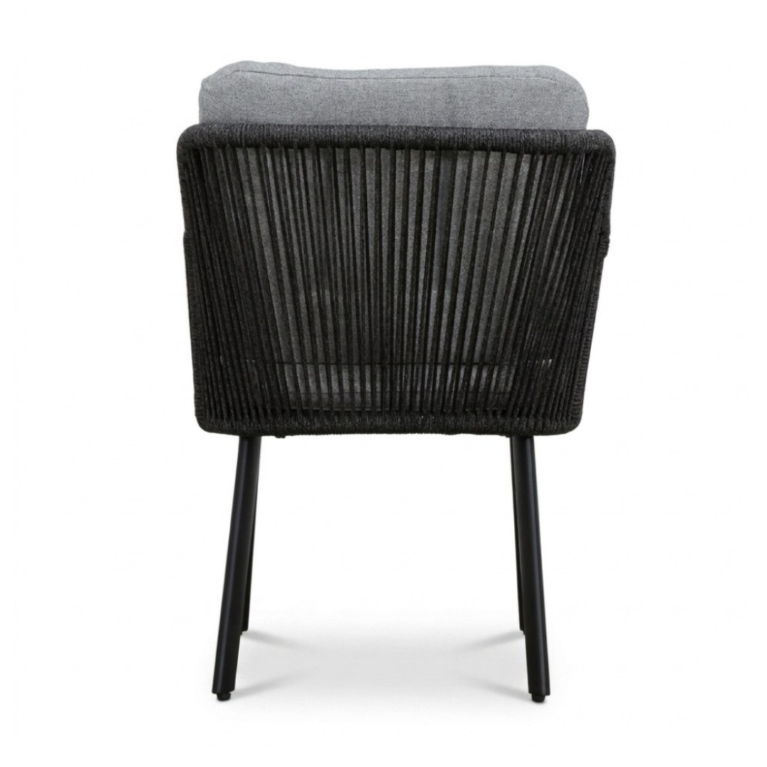 Italo dining tuinstoel | touw + aluminium | Stone Grey