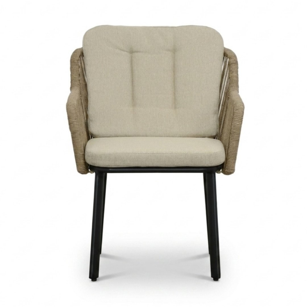 Italo dining tuinstoel | touw + aluminium | Sahara Dust