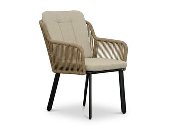 Italo dining tuinstoel | touw + aluminium | Sahara Dust