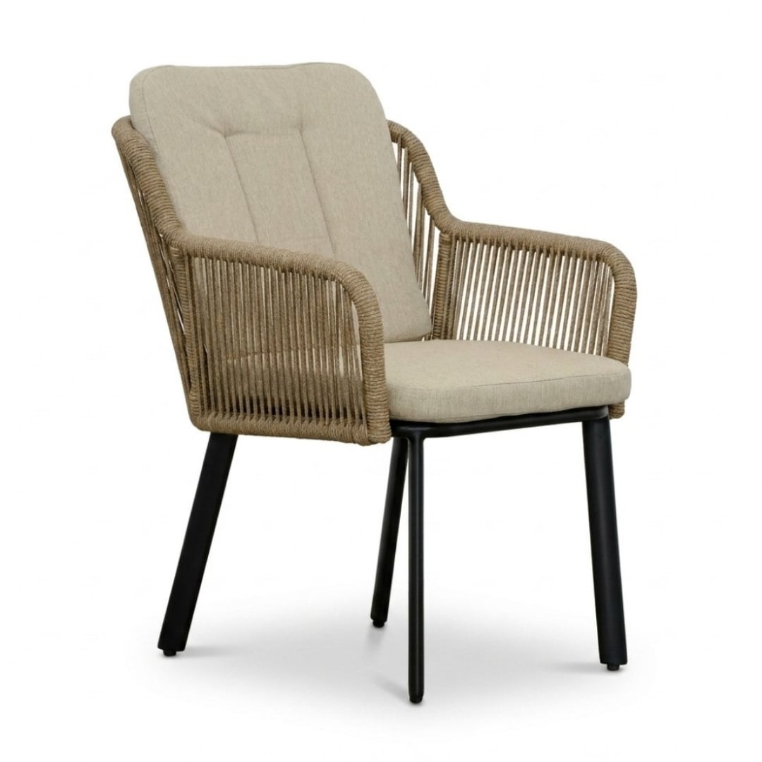 Italo dining tuinstoel | touw + aluminium | Sahara Dust