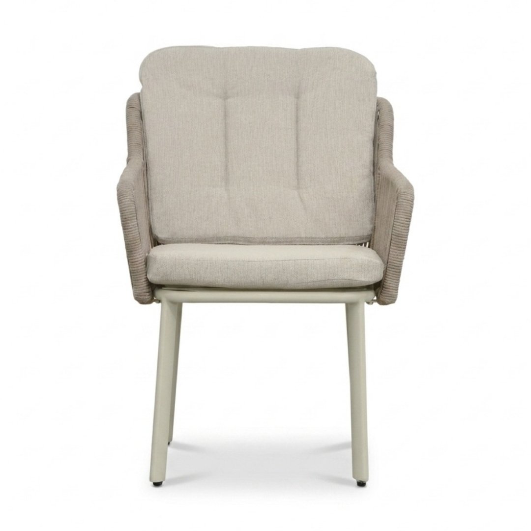 Italo dining tuinstoel | touw + aluminium | Almond Beige