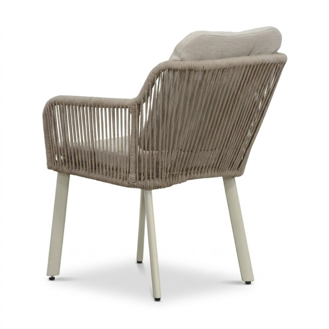 Italo dining tuinstoel | touw + aluminium | Almond Beige