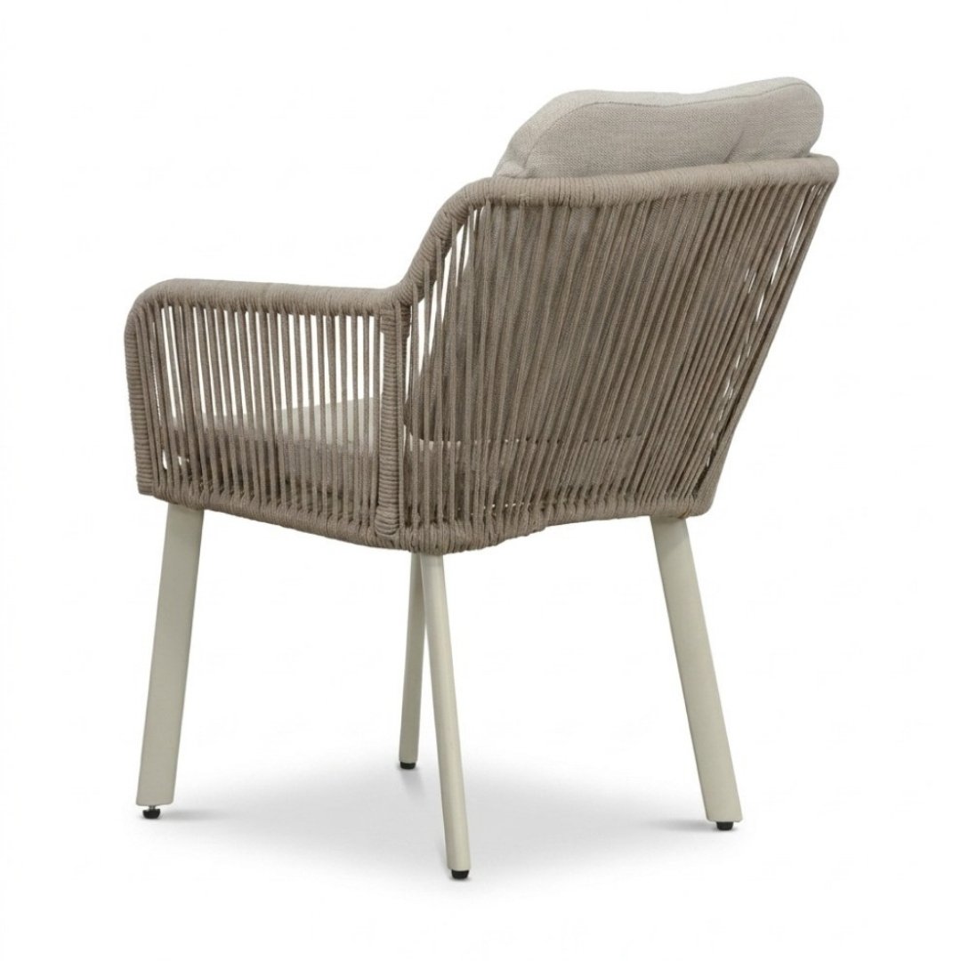 Italo dining tuinstoel | touw + aluminium | Almond Beige