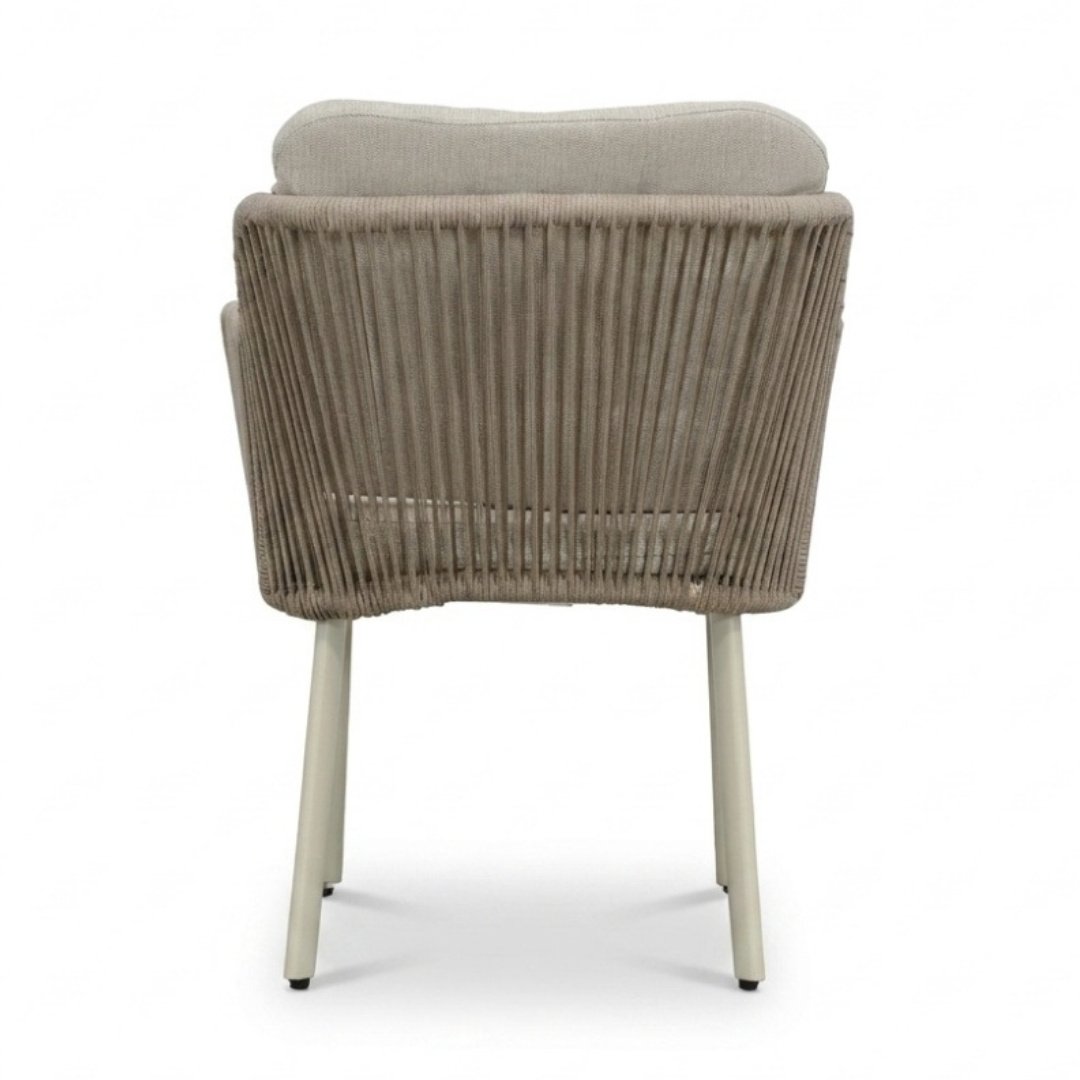 Italo dining tuinstoel | touw + aluminium | Almond Beige