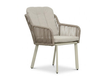 Italo dining tuinstoel | touw + aluminium | Almond Beige