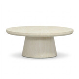 Nina koffietafel | polystone | Chalk beige | 95cm rond