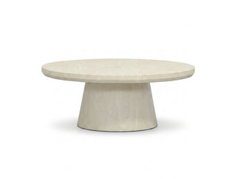 Nina koffietafel | polystone | Chalk beige | 95cm rond