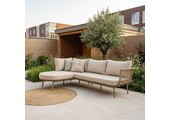 Positano chaise longue balkon loungeset 4 personen | aluminium + touw | beige | 2-delig