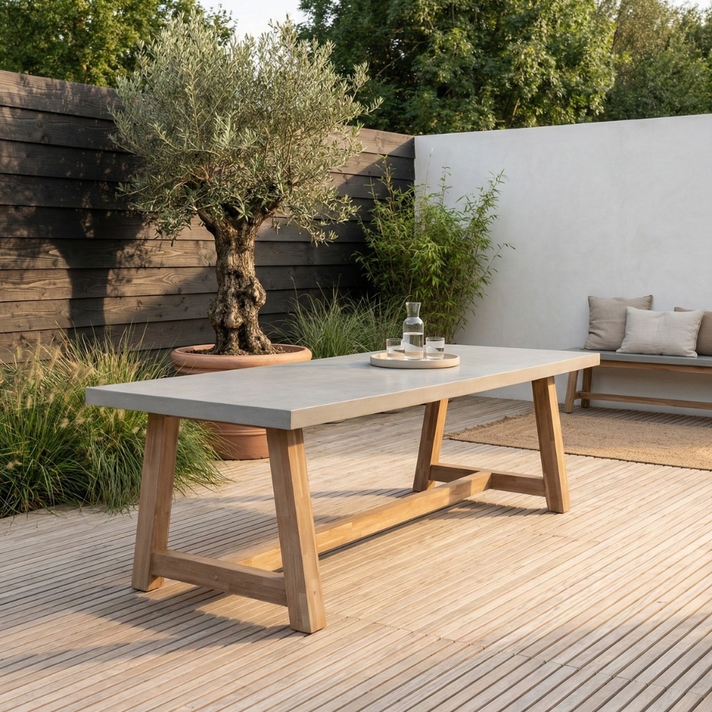 Veltis/Braga dining tuinset | 6 personen | polystone + touw | 250cm