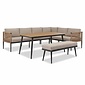BUITEN living Liana dining loungeset rechts 8 personen | wicker + aluminium | zand | 4-delig - 270x193cm