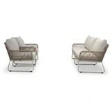 Valencia stoel-bank loungeset 5 personen | touw + aluminium | Almond Beige | 3-delig
