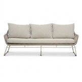 Valencia stoel-bank loungeset 5 personen | touw + aluminium | Almond Beige | 3-delig