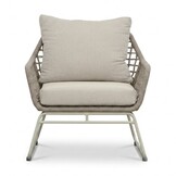 Valencia stoel-bank loungeset 5 personen | touw + aluminium | Almond Beige | 3-delig