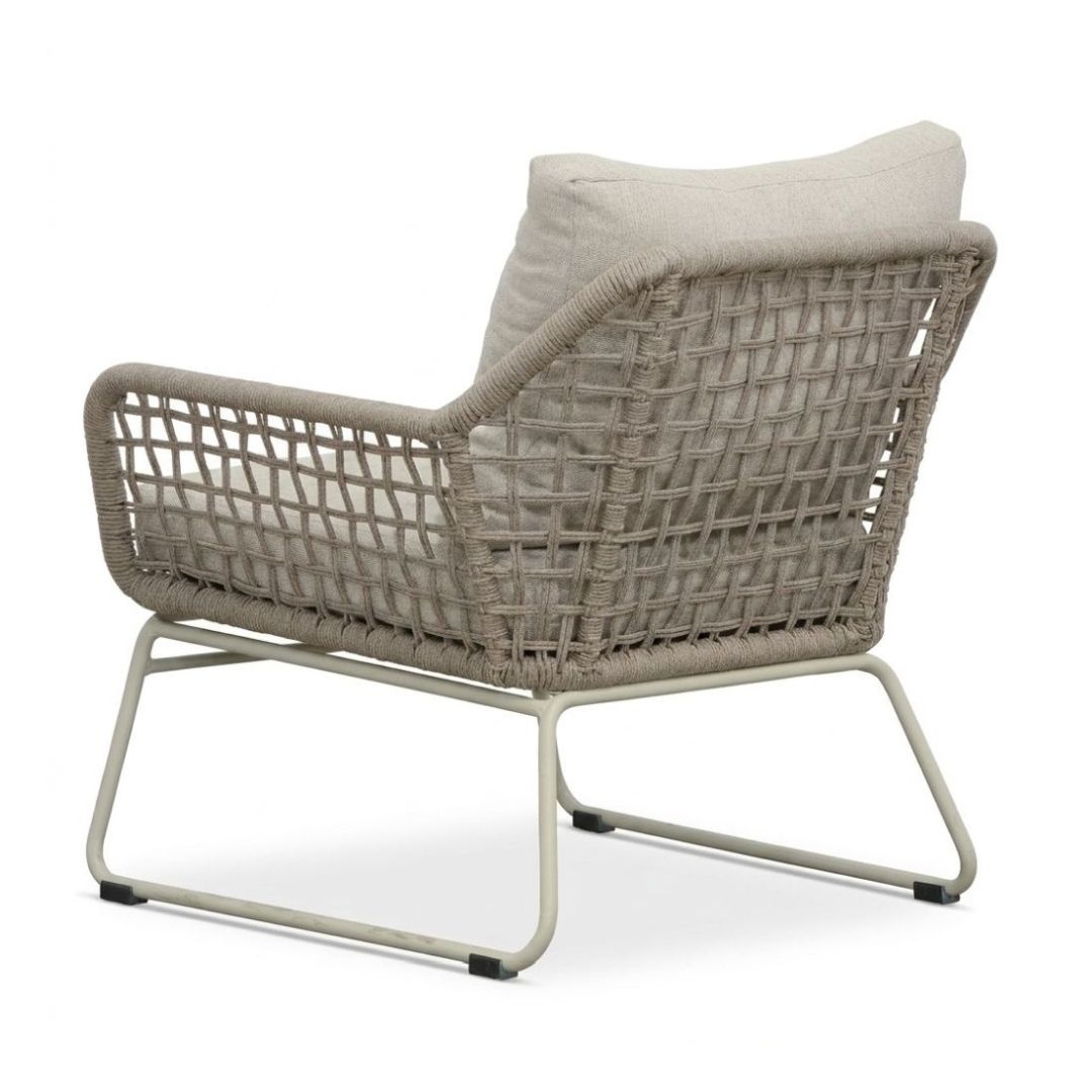 Valencia stoel-bank loungeset 5 personen | touw + aluminium | Almond Beige | 3-delig