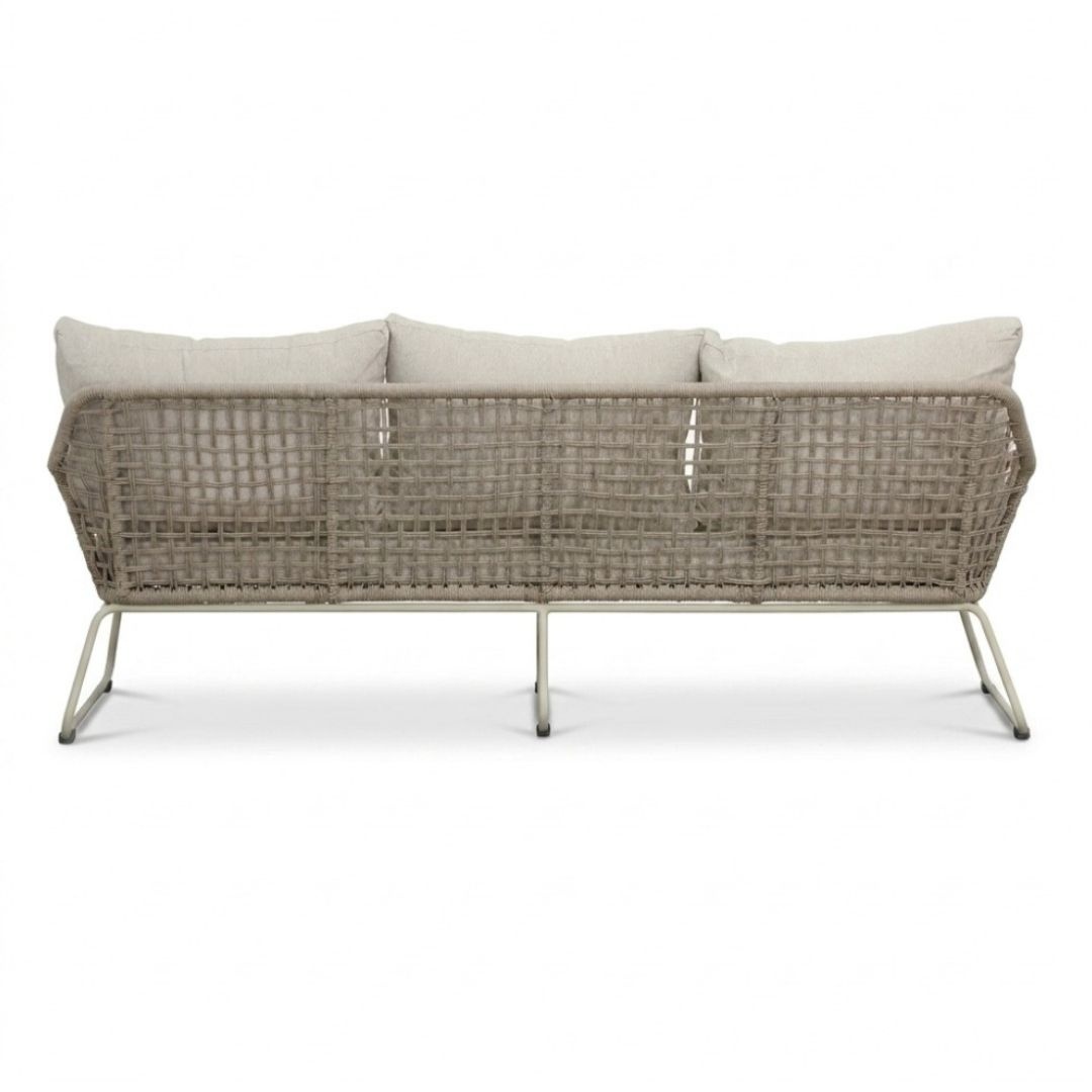Valencia stoel-bank loungeset incl. Aurora tafel | touw + aluminium | Almond Beige | 4-delig