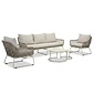 BUITEN living Valencia stoel-bank loungeset incl. Aurora tafel | touw + aluminium | Almond Beige | 4-delig