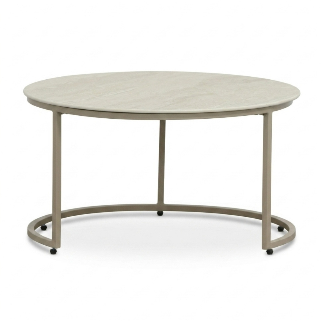 Valencia stoel-bank loungeset incl. Aurora tafel | touw + aluminium | Almond Beige | 4-delig