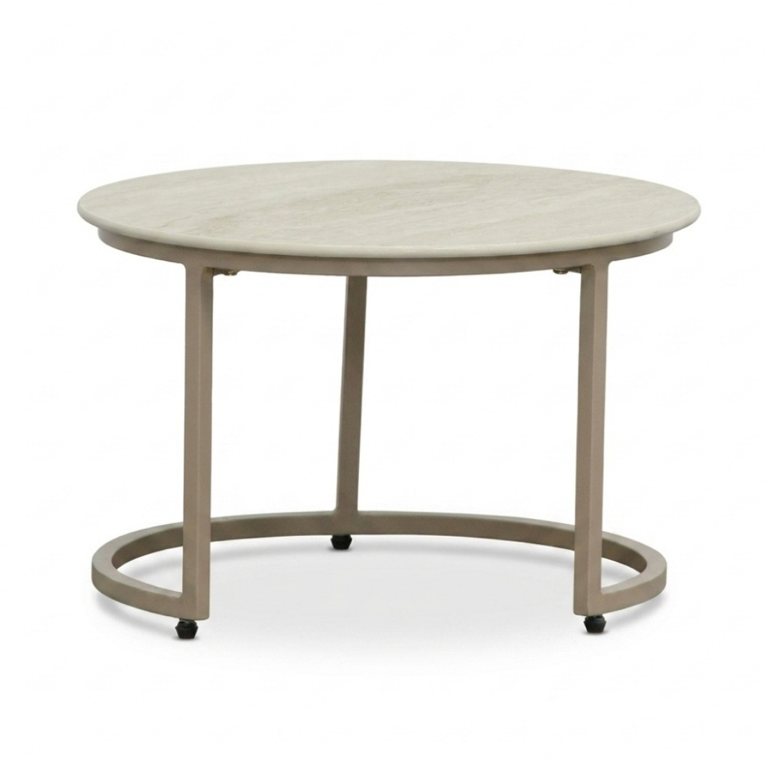 Valencia stoel-bank loungeset incl. Aurora tafel | touw + aluminium | Almond Beige | 4-delig