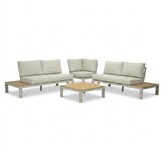Barcelona hoek loungeset beige 5 personen | aluminium + polywood | beige | 4-delig - 270x270cm