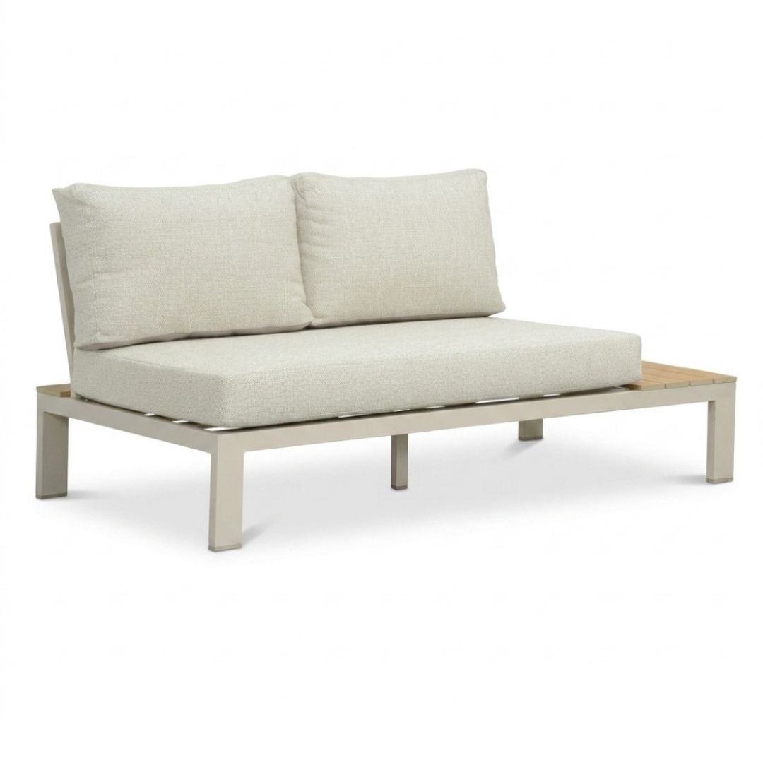 Barcelona hoek loungeset beige 5 personen | aluminium + polywood | beige | 4-delig - 270x270cm