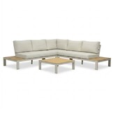 Barcelona hoek loungeset beige 5 personen | aluminium + polywood | beige | 4-delig - 270x270cm