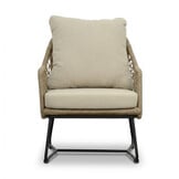 Gianna loungestoel tuin incl. voetenbank | touw + aluminium | Sahara Dust